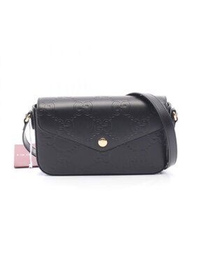 Gucci Shoulder Bag GG Super Mini Black Leather